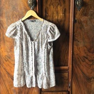 Floral sheer button down